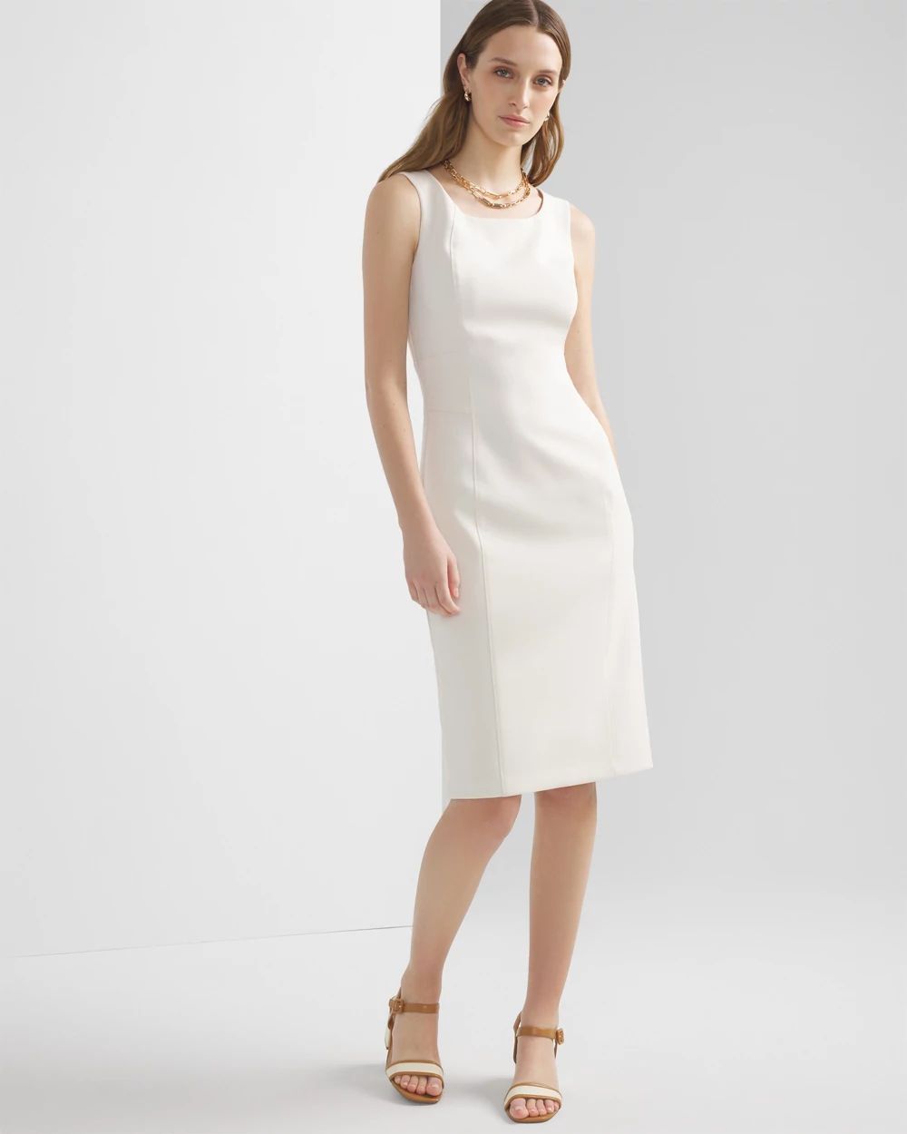 White sheath dress sleeveless new arrivals